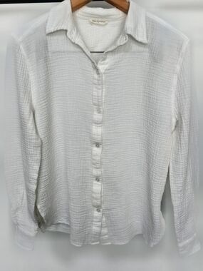 78 &Sunny White Textured Button-Down Shirt